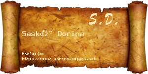 Saskó Dorina névjegykártya